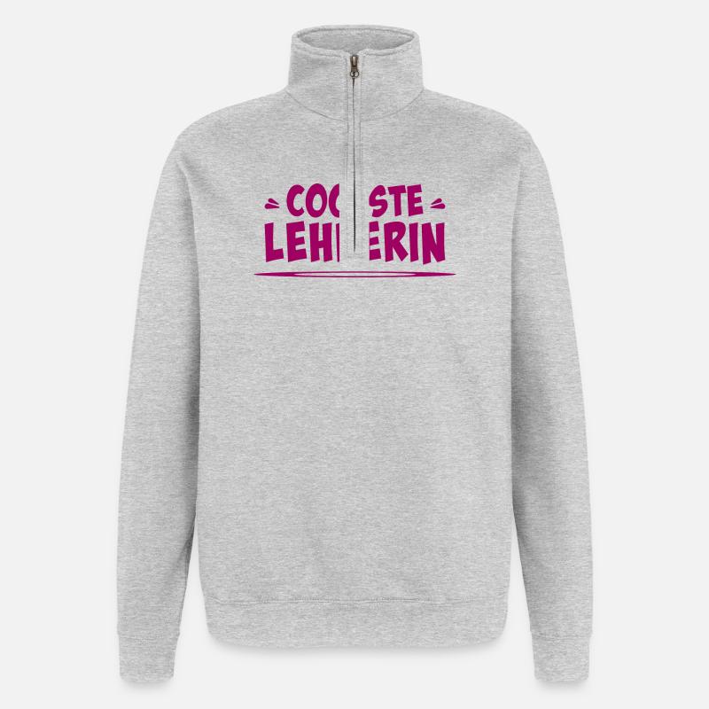 coolste lehrerin - Quarter-Zip-Sweatshirt - Grau meliert