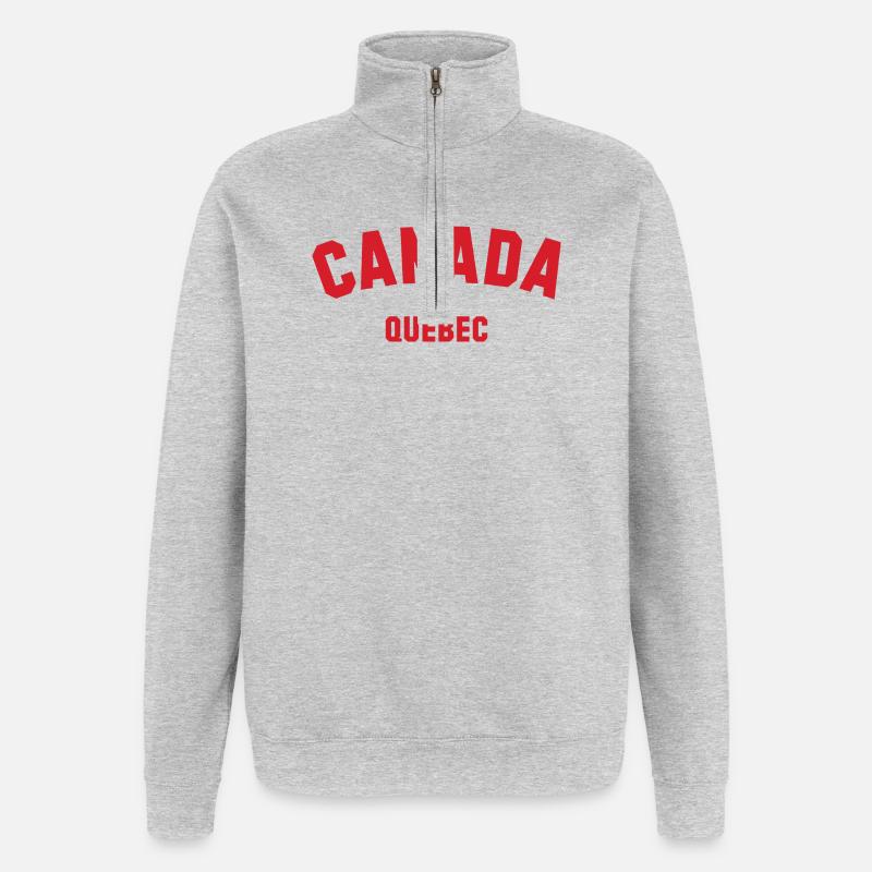 QUÉBEC, Canada Kanada - Sweat à zip 1/4 - gris chiné