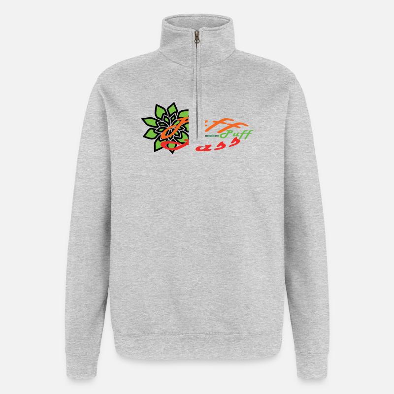 Puff-Puff-Pass !!! - Sweat à zip 1/4 - gris chiné