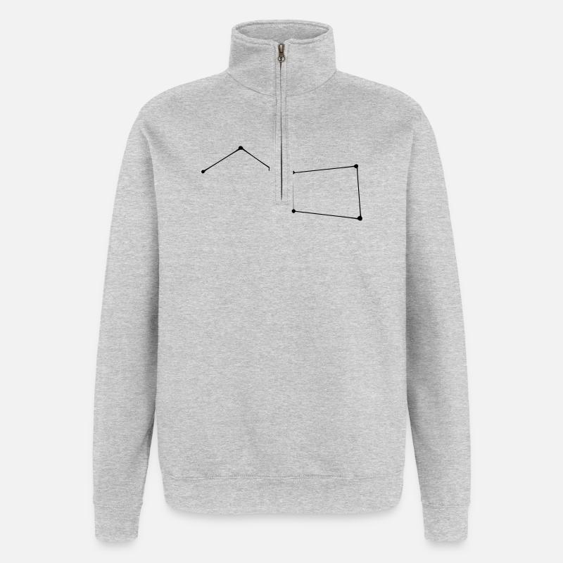 Sternenbild Grosser Wagen - Quarter-Zip-Sweatshirt - Grau meliert