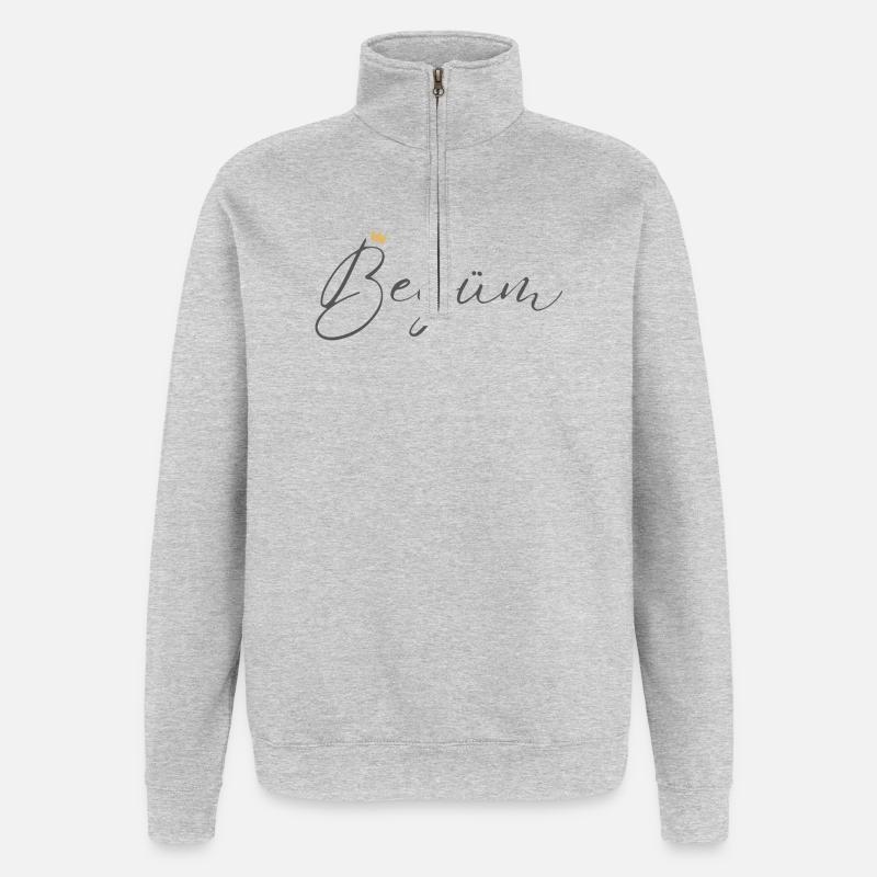 Chemise esthétique Begüm Princesse Héritière - Sweat à zip 1/4 - gris chiné