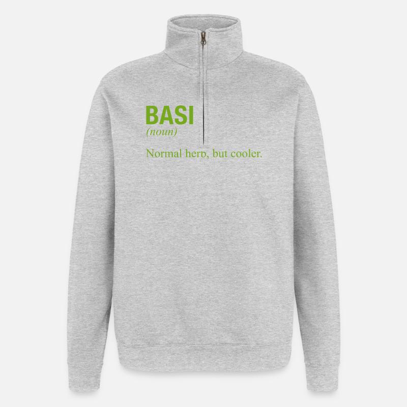 BASILIC Basilikum - Sweat à zip 1/4 - gris chiné