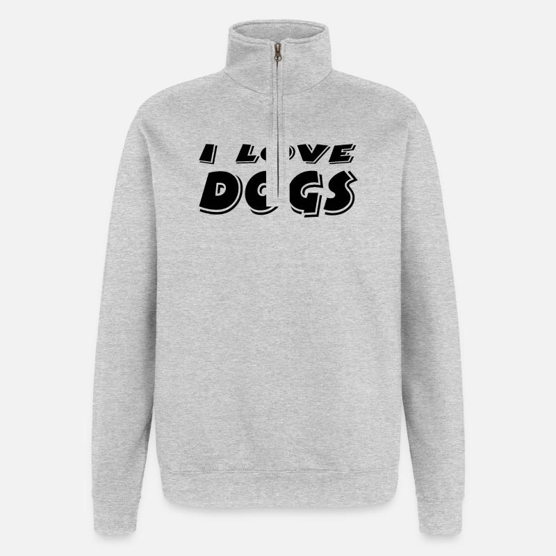 Hunde - Quarter-Zip-Sweatshirt - Grau meliert