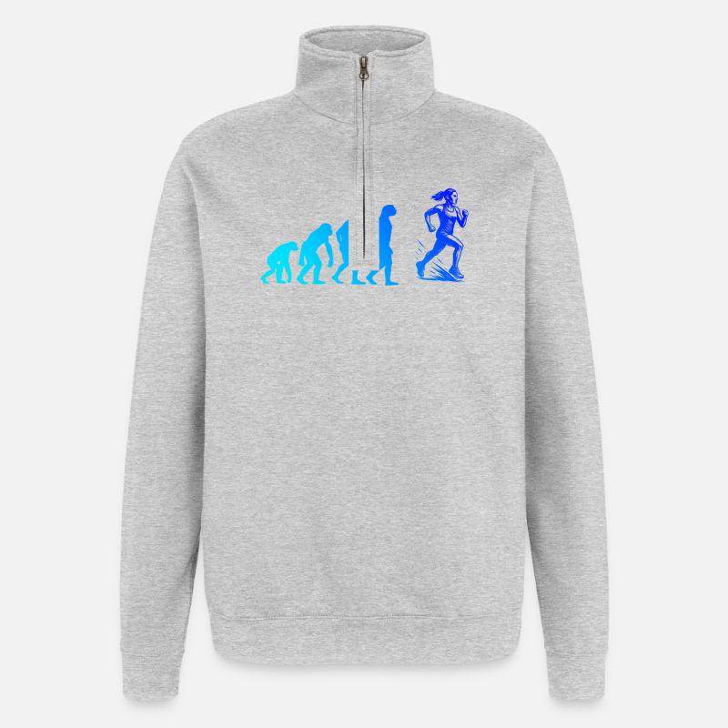 Direct Running Statement - Quarter-Zip Sweatshirt - heather grey