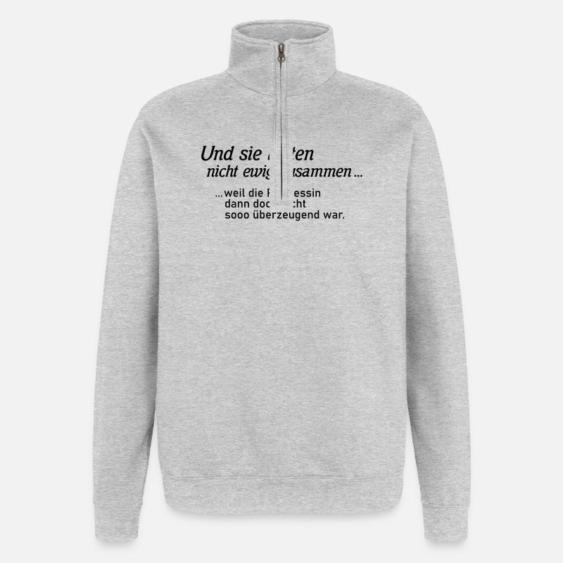 Scheidungsparty Prinz - Quarter-Zip-Sweatshirt - Grau meliert