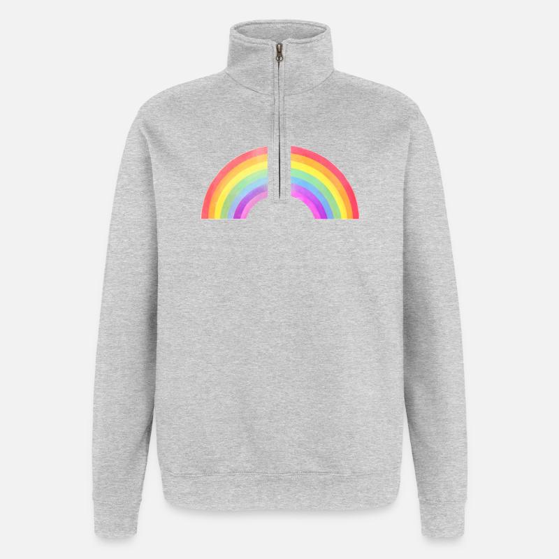 Regenbogenbogen  - Quarter-Zip-Sweatshirt - Grau meliert