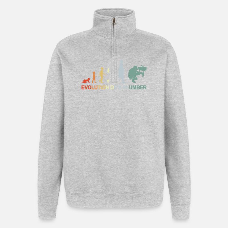 Klempner Evolution - Quarter-Zip-Sweatshirt - Grau meliert