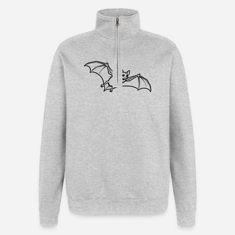 bat - Quarter-Zip Sweatshirt - heather grey