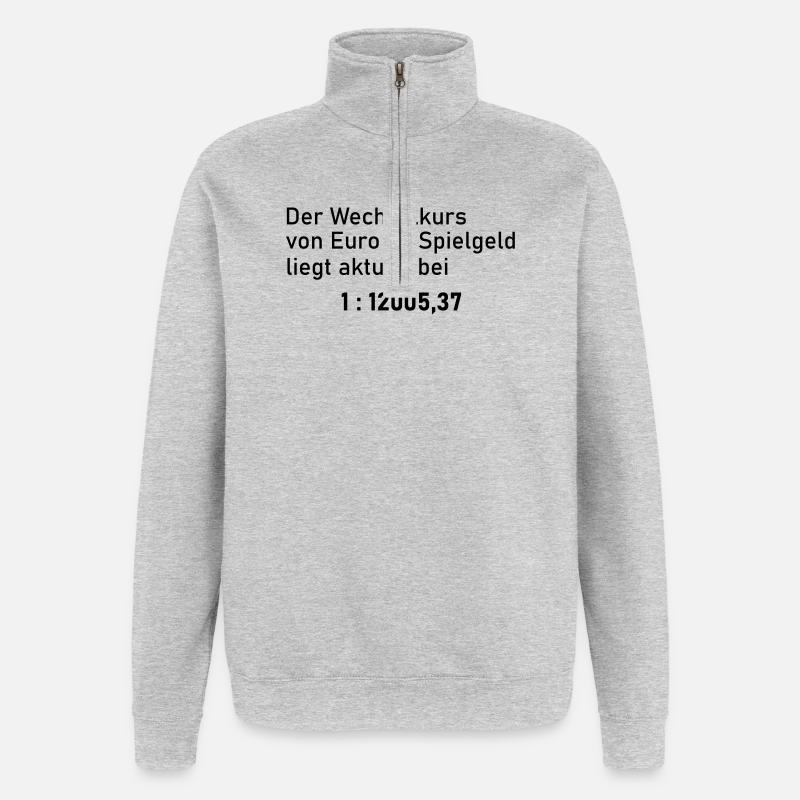 Wechselkurs - Quarter-Zip-Sweatshirt - Grau meliert