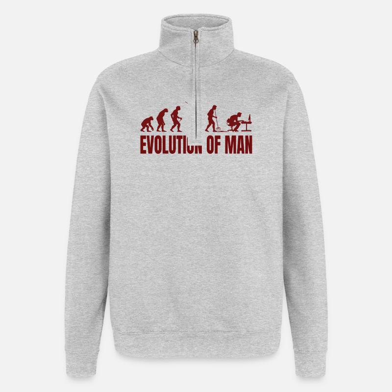 Computer PC Evolution Computer Scientist Programmer - Quarter-Zip Sweatshirt - heather grey