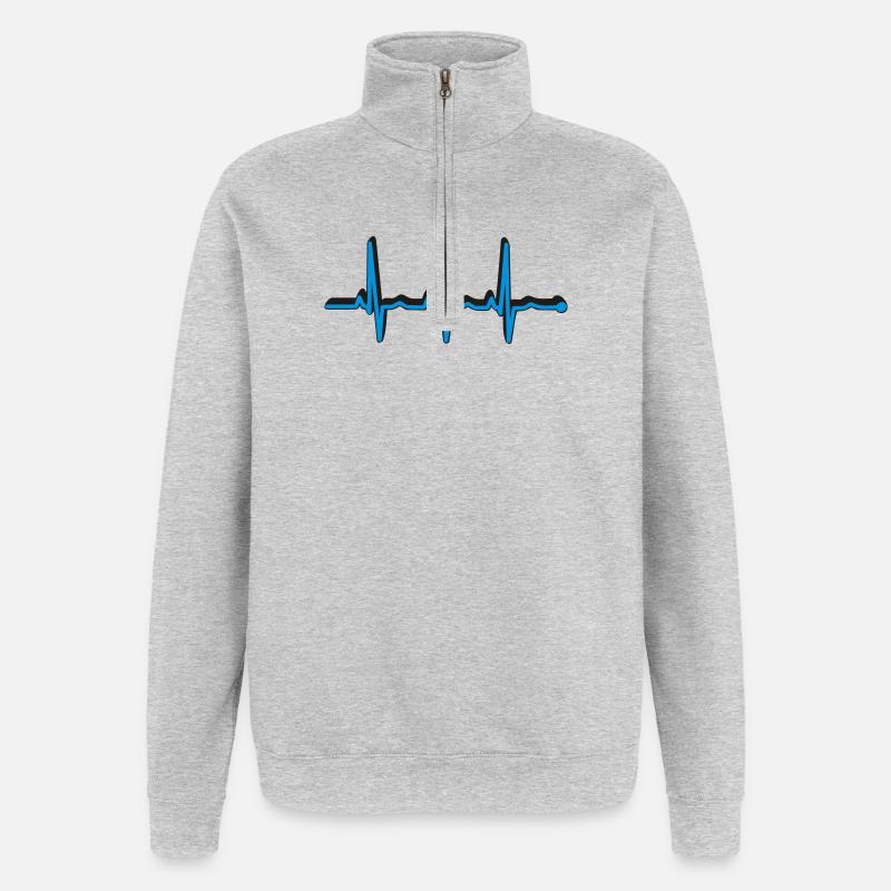 frequenz herzschlag - Quarter-Zip Sweatshirt - heather grey