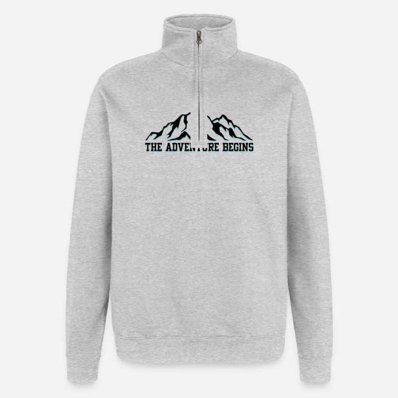 Das Abenteuer beginnt - Quarter-Zip-Sweatshirt - Grau meliert