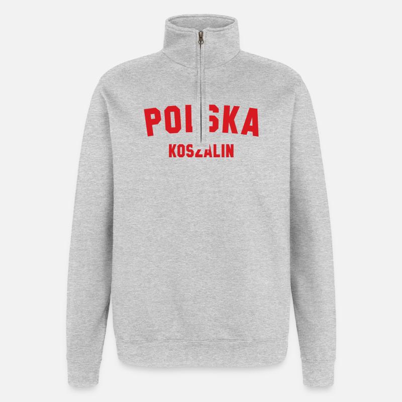 KOSZALIN, Pologne, Pologne - Sweat à zip 1/4 - gris chiné