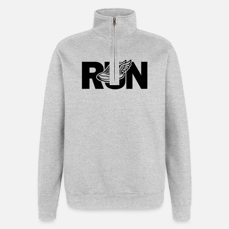 Run - course à pied - Sweat à zip 1/4 - gris chiné