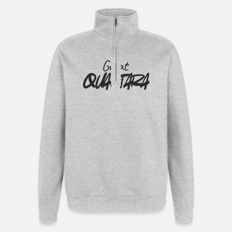 Grande quantité Graffiti Script - Sweat à zip 1/4 - gris chiné