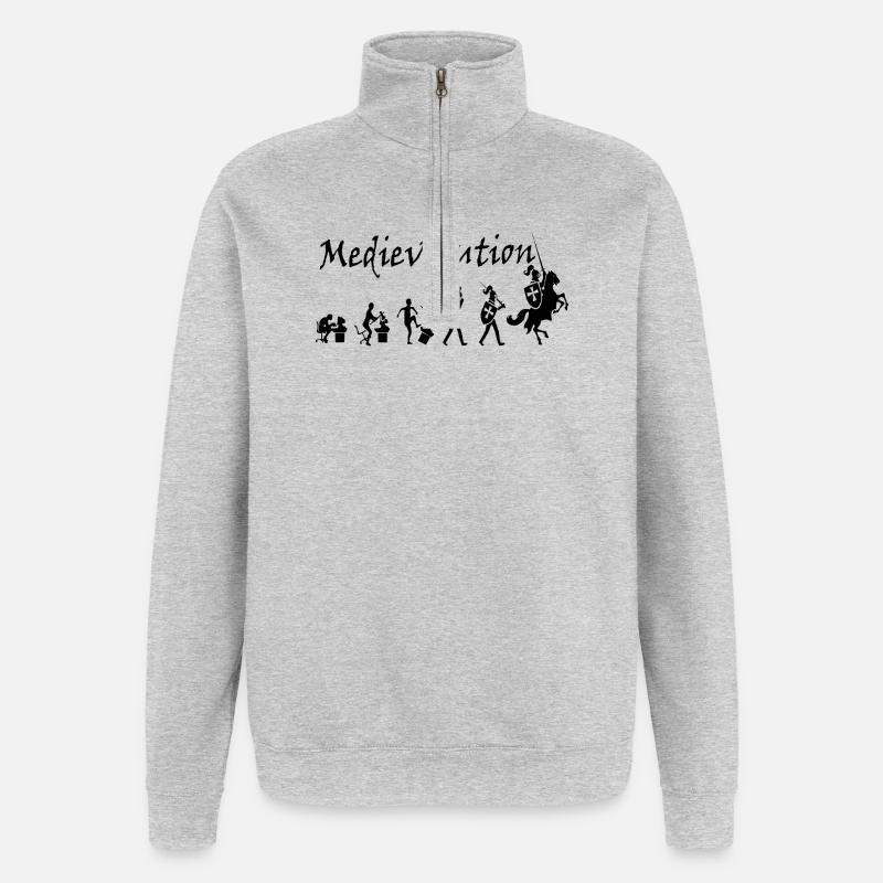 Medievolution – Medieval Evolution - Quarter-Zip Sweatshirt - heather grey