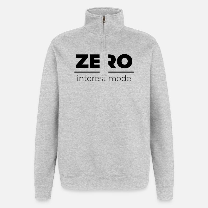 Zero Interest Mode | Minimal Statement - Quarter-Zip Sweatshirt - heather grey