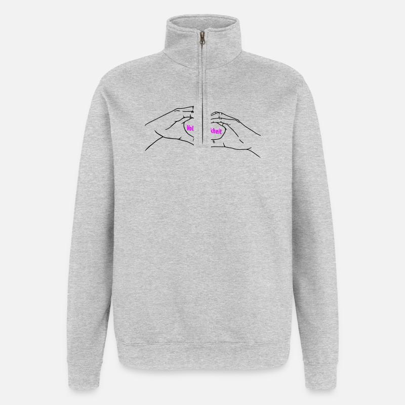 Herz Symbol Gicht - Quarter-Zip-Sweatshirt - Grau meliert