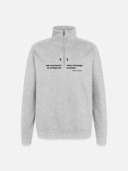 Technologie Magie Scooter - Quarter-Zip-Sweatshirt - Grau meliert