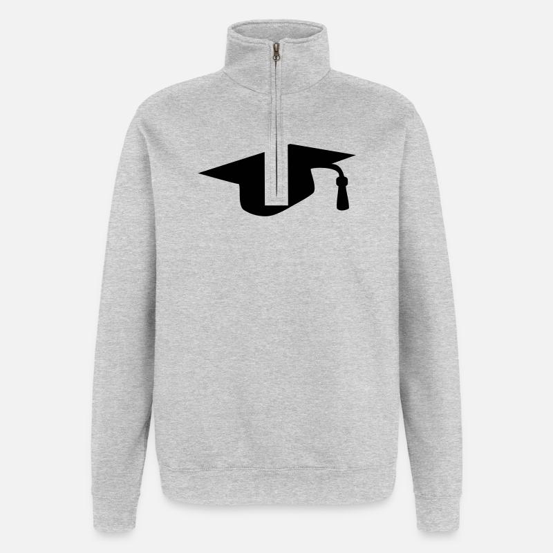 Graduation cap - Quarter-Zip Sweatshirt - heather grey