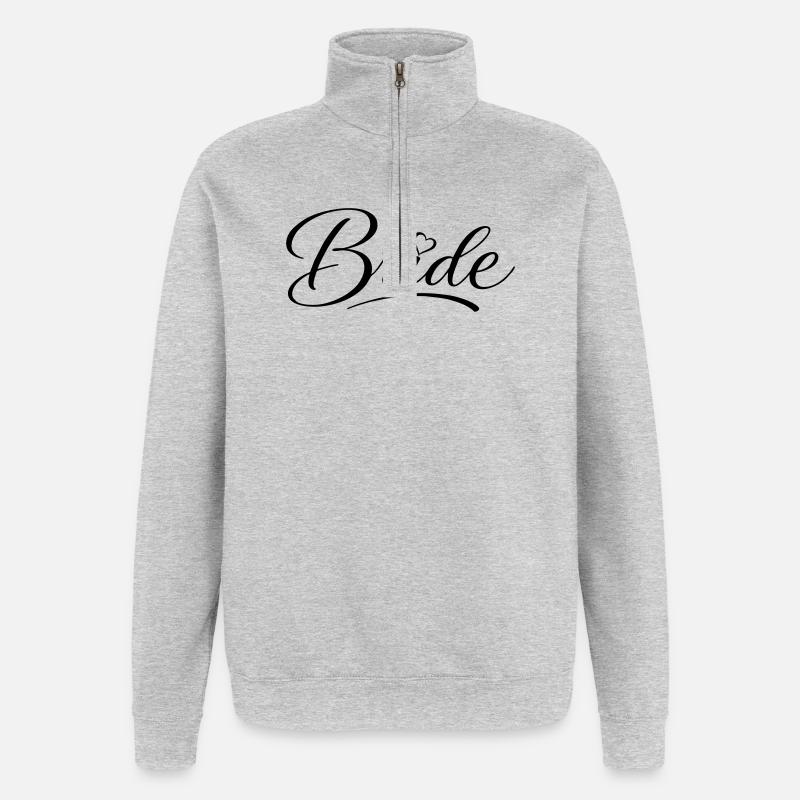 Bride - Quarter-Zip-Sweatshirt - Grau meliert