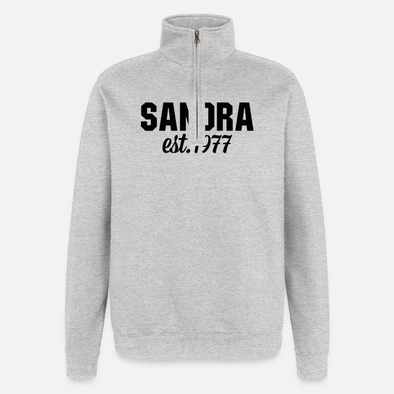 Sandra est 1977 - Quarter-Zip-Sweatshirt - Grau meliert
