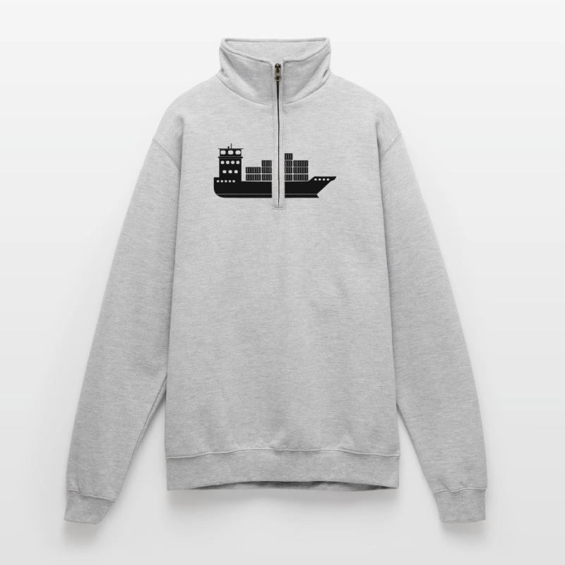 Seecontainerschiff oder Boot mit Containern Quarter-Zip-Sweatshirt