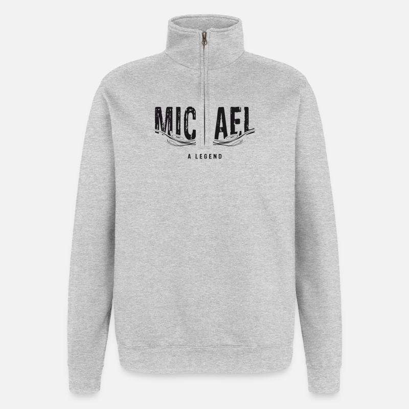 MICHAEL A LEGEND - Quarter-Zip Sweatshirt - heather grey