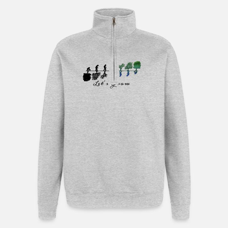 Lassen Sie uns wachsen - Quarter-Zip-Sweatshirt - Grau meliert