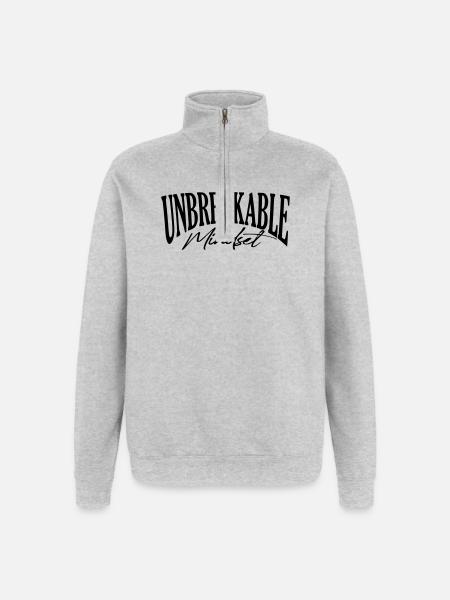 unbreakable gym mindset coach strong sugestion - Quarter-Zip Sweatshirt - heather grey
