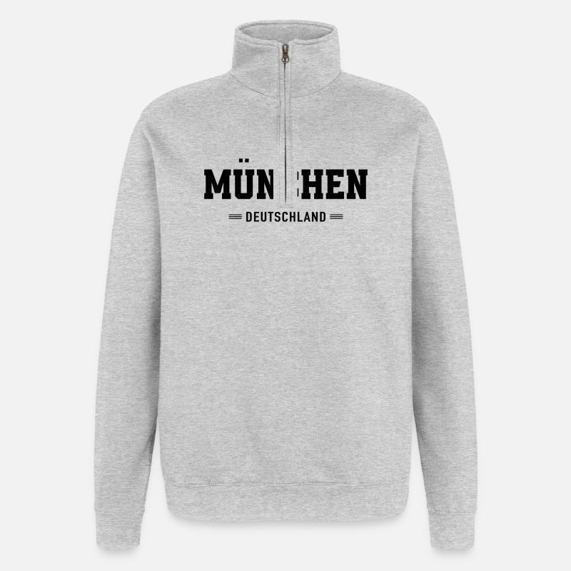089 Muenchen Deutschland - Quarter-Zip-Sweatshirt - Grau meliert