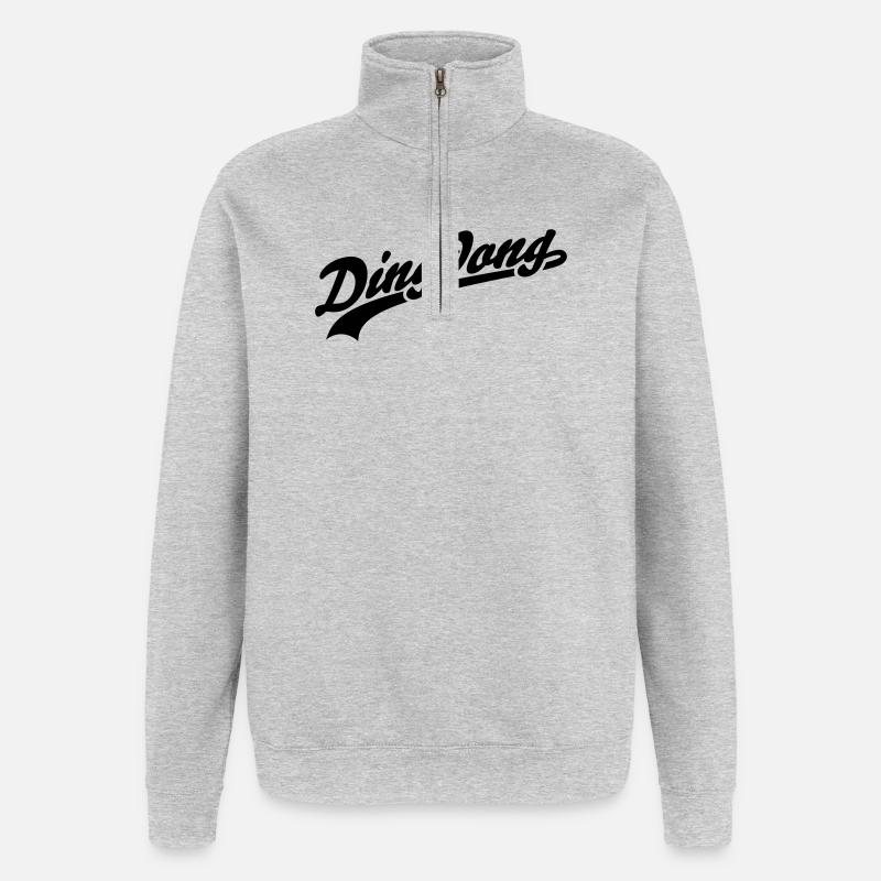 Dingdong - Sweat à zip 1/4 - gris chiné