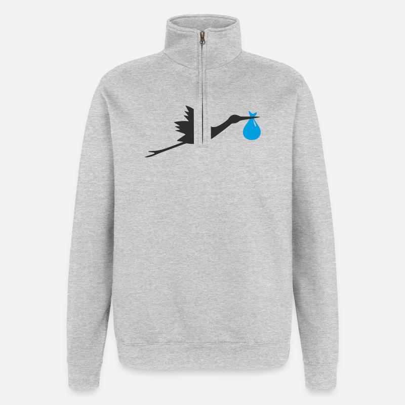 Klapperstorch Baby Junge - Quarter-Zip-Sweatshirt - Grau meliert