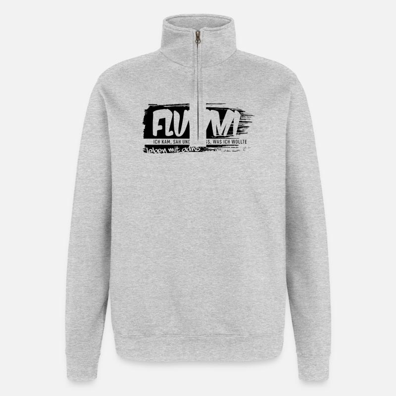 FLUMMI – Leben mit ADHS - Quarter-Zip-Sweatshirt - Grau meliert