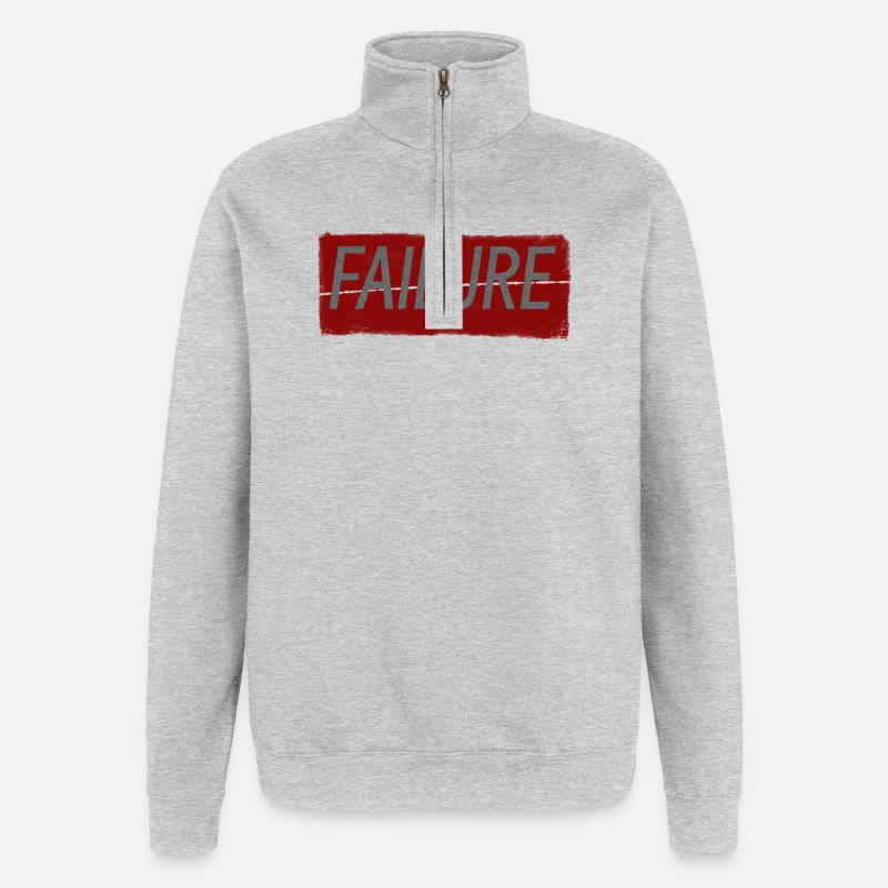 FAILURE - Sweat à zip 1/4 - gris chiné