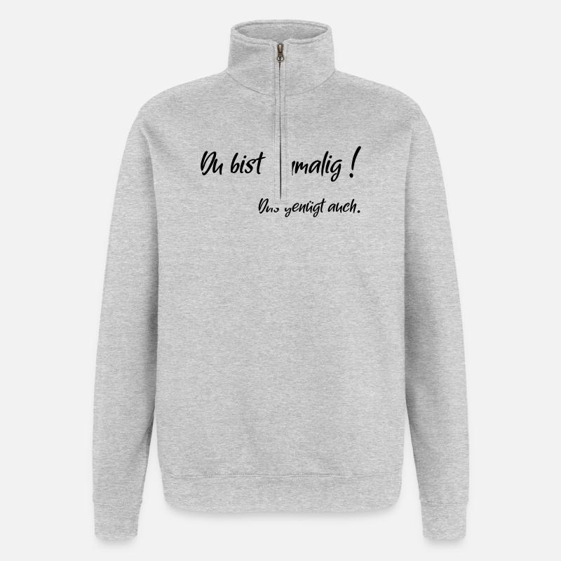 once enough - Quarter-Zip Sweatshirt - heather grey