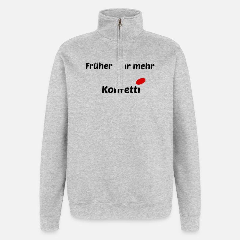 Les confettis d’autrefois - Sweat à zip 1/4 - gris chiné