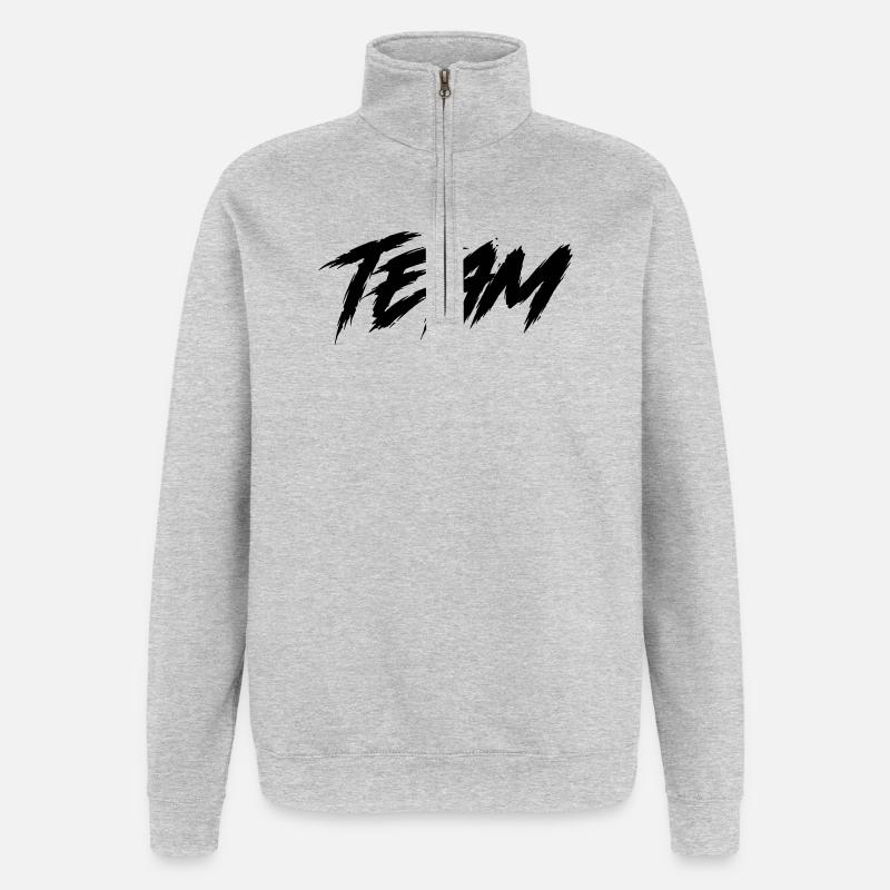 Équipe - Sweat à zip 1/4 - gris chiné