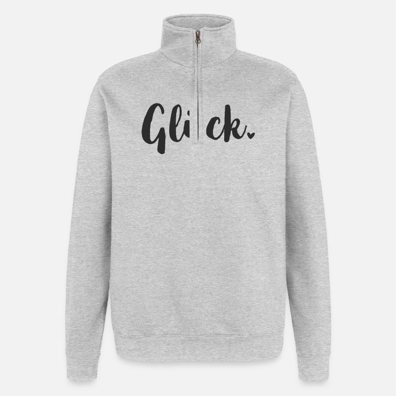 Déclaration de bonheur - Sweat à zip 1/4 - gris chiné