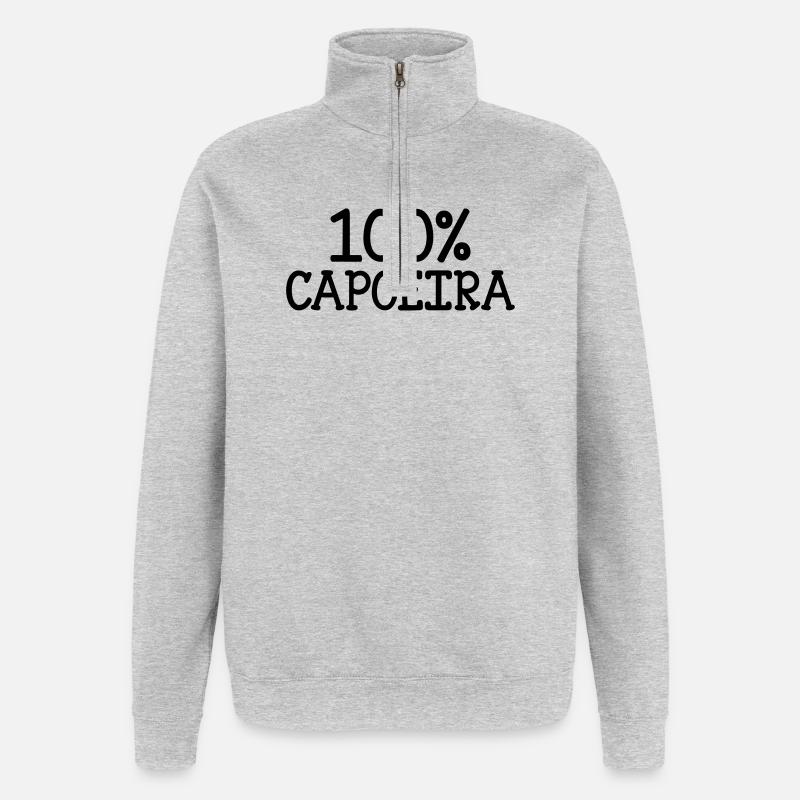 Capoeira – Kampf – Tanz - Quarter-Zip-Sweatshirt - Grau meliert