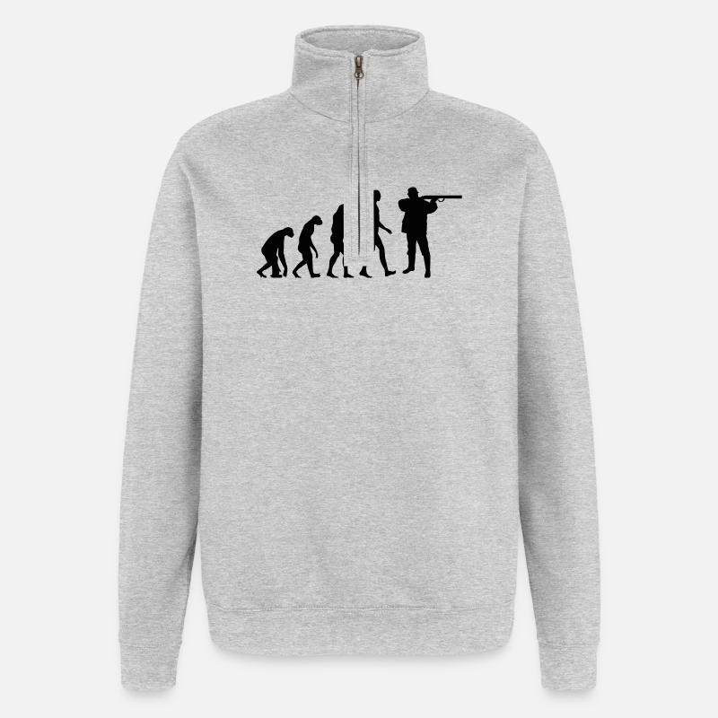 Évolution chasseur - chasse - Sweat à zip 1/4 - gris chiné