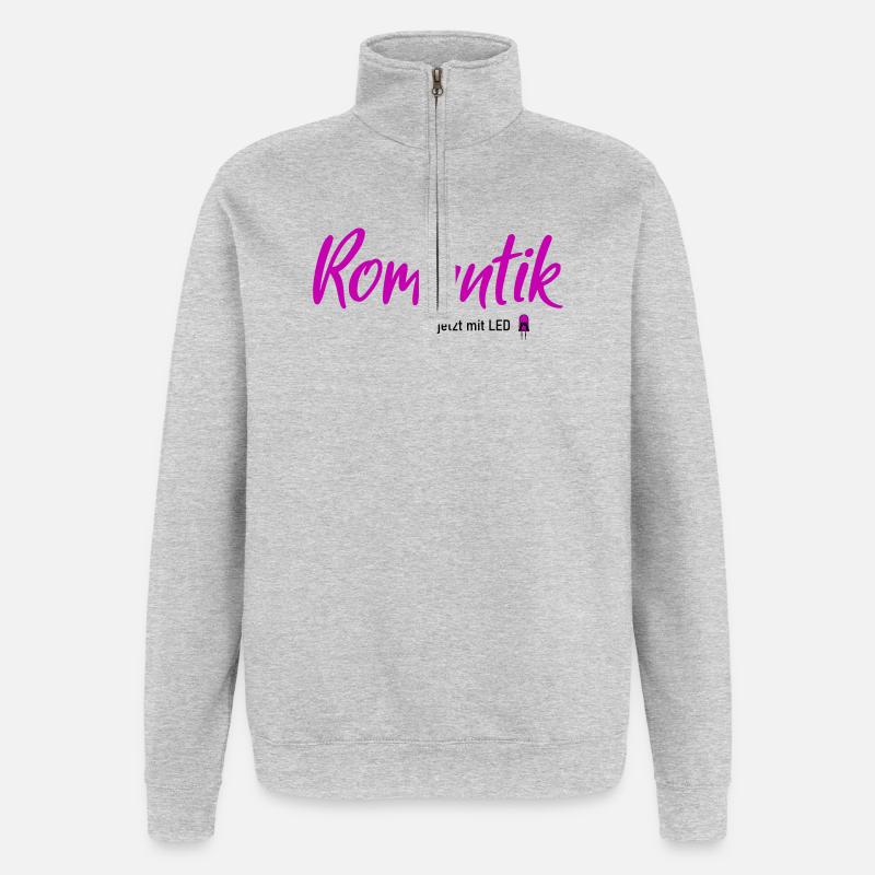 Romantik LED - Quarter-Zip-Sweatshirt - Grau meliert