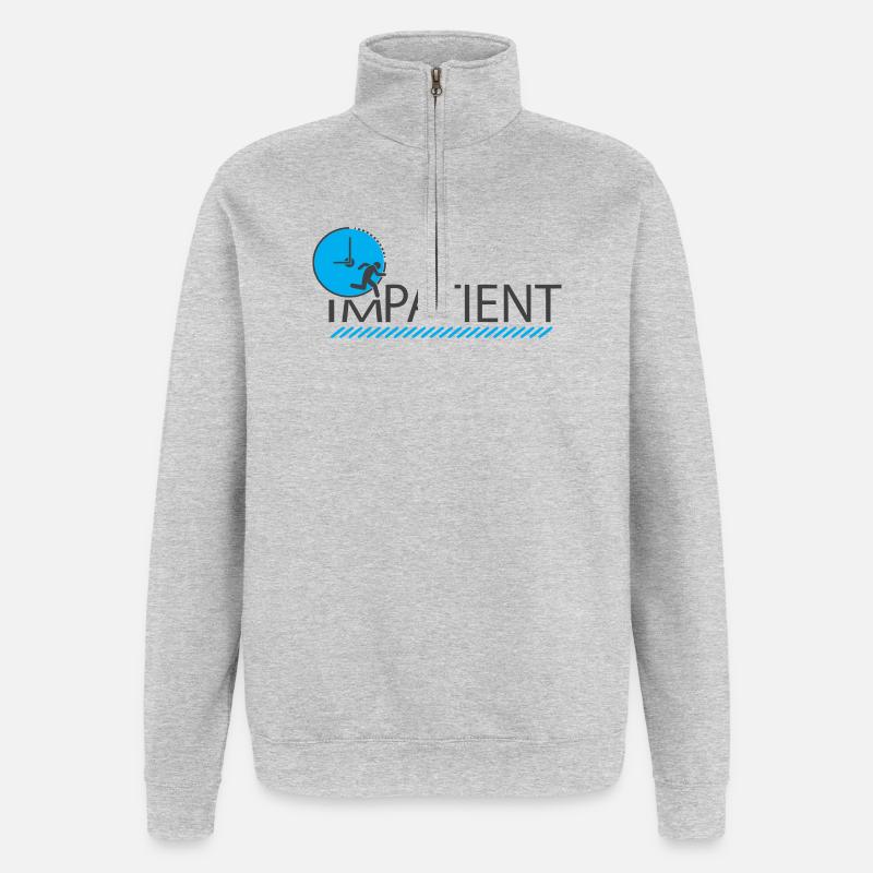 Impatient - Sweat à zip 1/4 - gris chiné