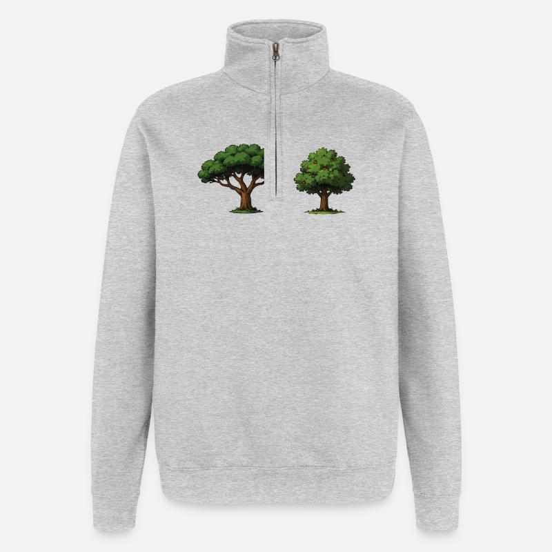 Tree duo apple tree in balance - Quarter-Zip Sweatshirt - heather grey