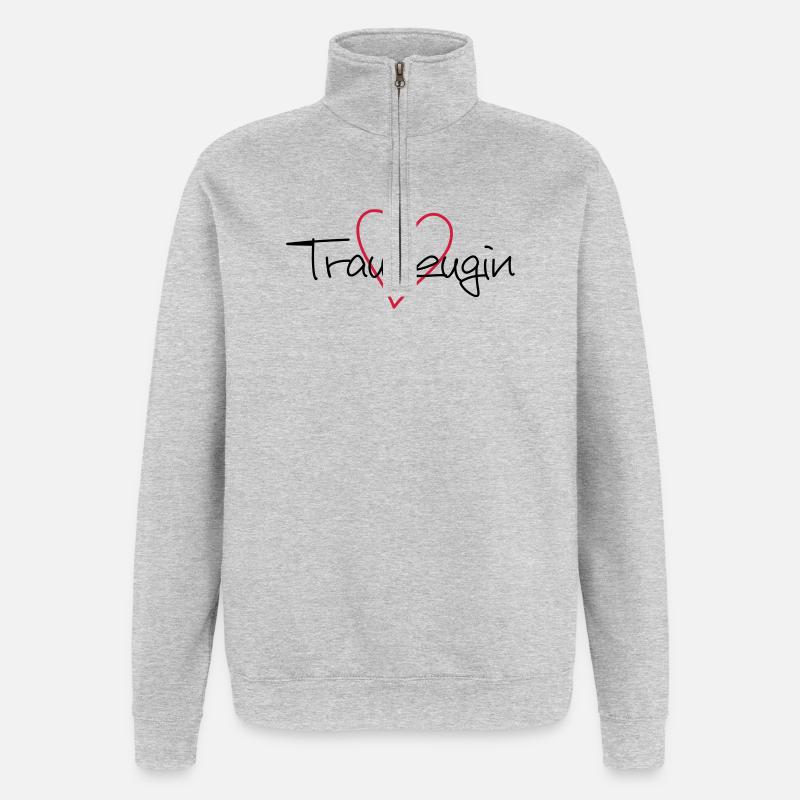 Trauzeugin Herz Junggesellenabschied - Quarter-Zip-Sweatshirt - Grau meliert