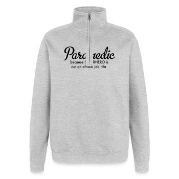 Sanitäter - Quarter-Zip-Sweatshirt - Grau meliert - Vorne - AI Model Female 172 light (172cm) & AI Model Male 178 dark (178cm)