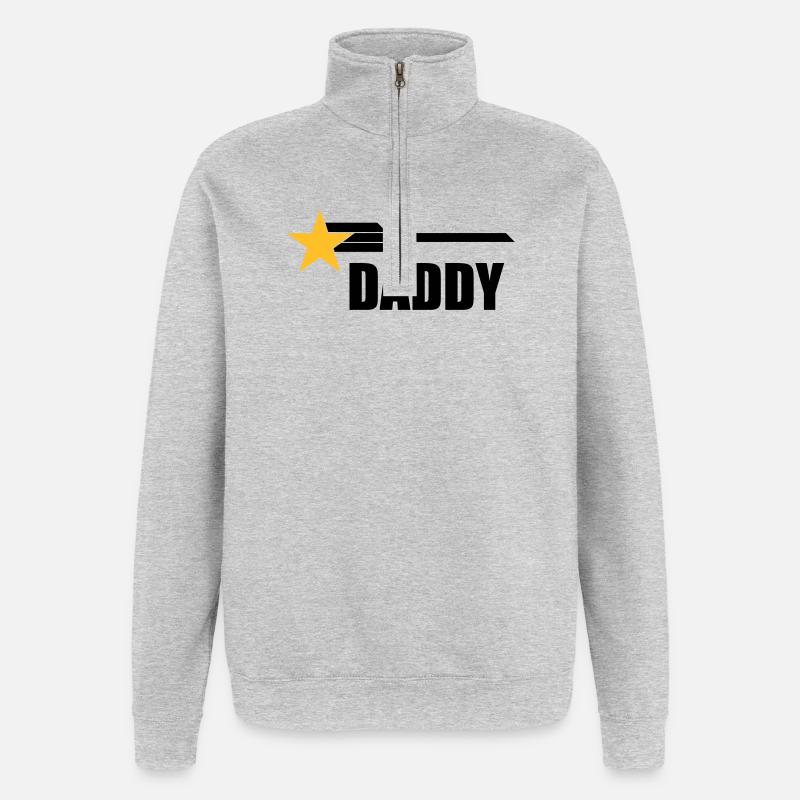 Daddy - Sweat à zip 1/4 - gris chiné
