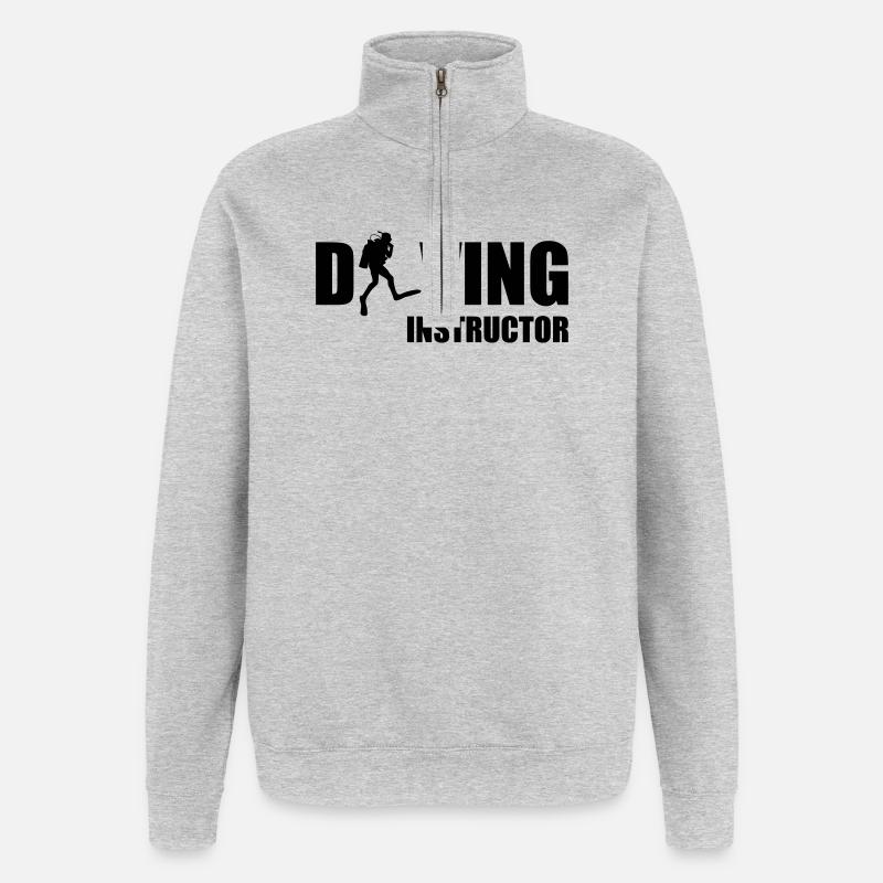 Diving Instructor - Sweat à zip 1/4 - gris chiné