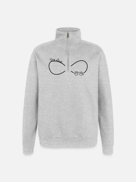 Pfote 3 - Quarter-Zip-Sweatshirt - Grau meliert