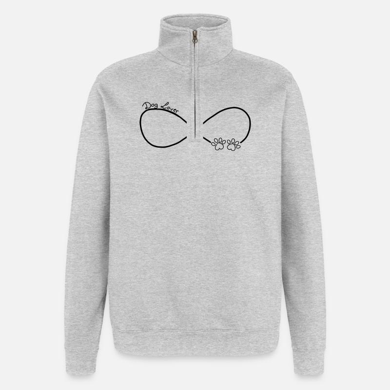 Pfote 3 - Quarter-Zip-Sweatshirt - Grau meliert